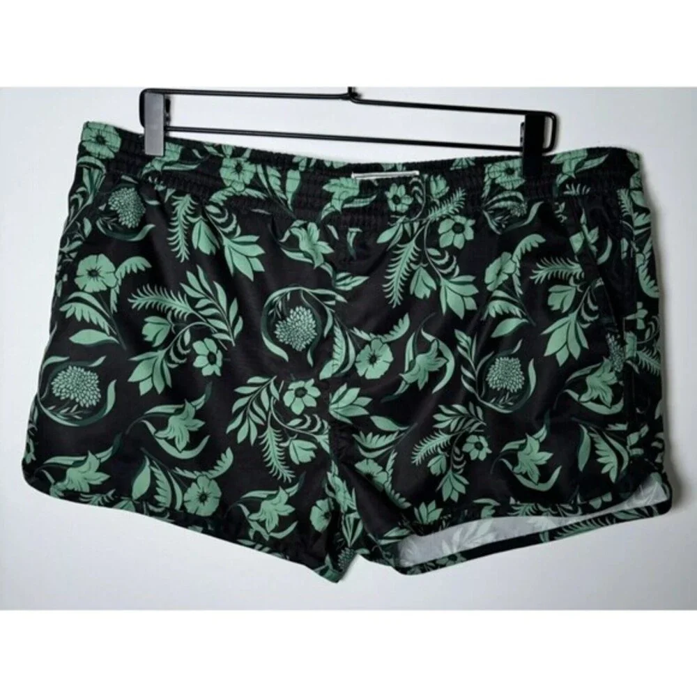 Ami Alexandre Mattiussi Swim Shorts Mens Medium Black Green Floral Print‎ Lined